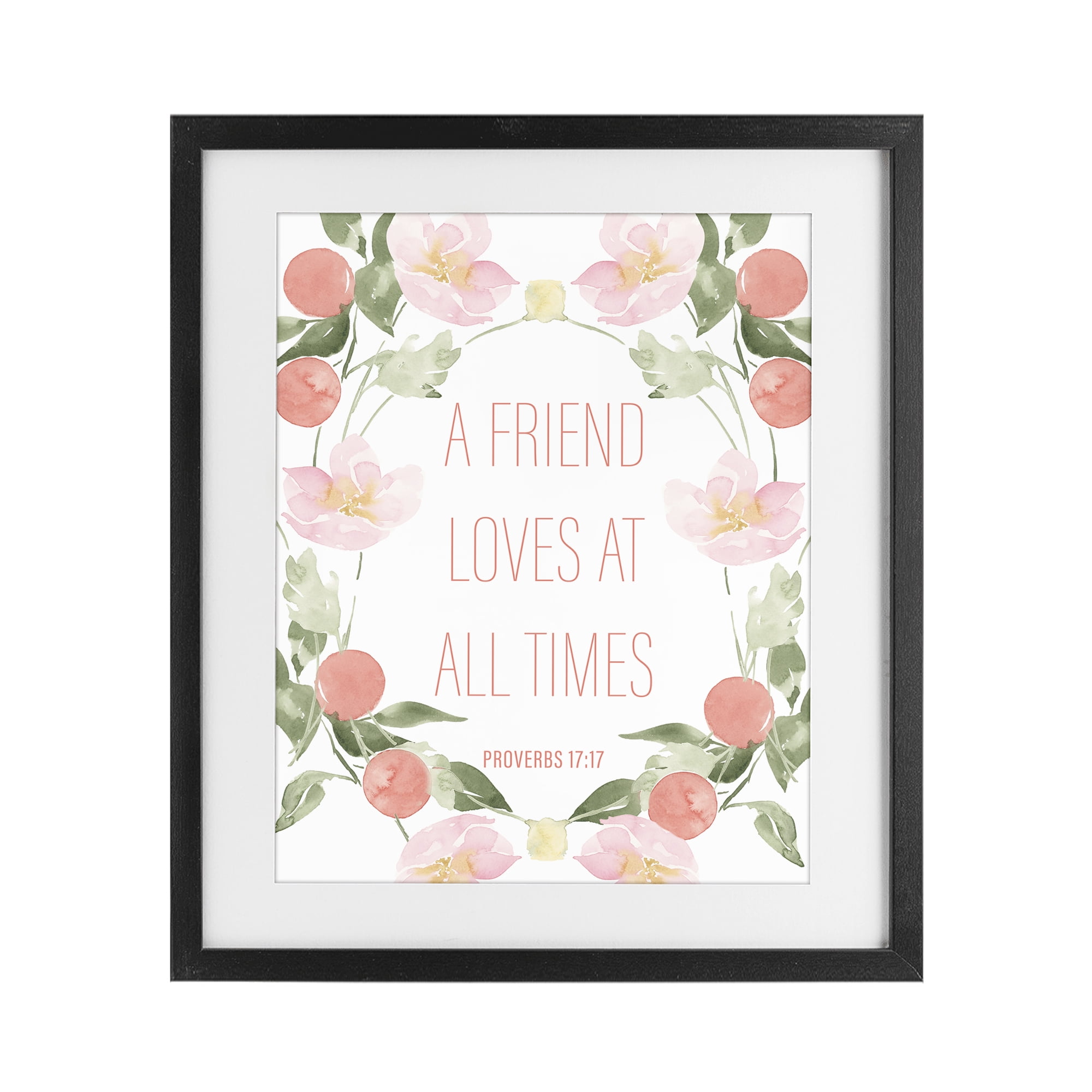 Stupell Industries A Friend Loves At All Times Black Framed Print Under Glass, design by Lucille Price
