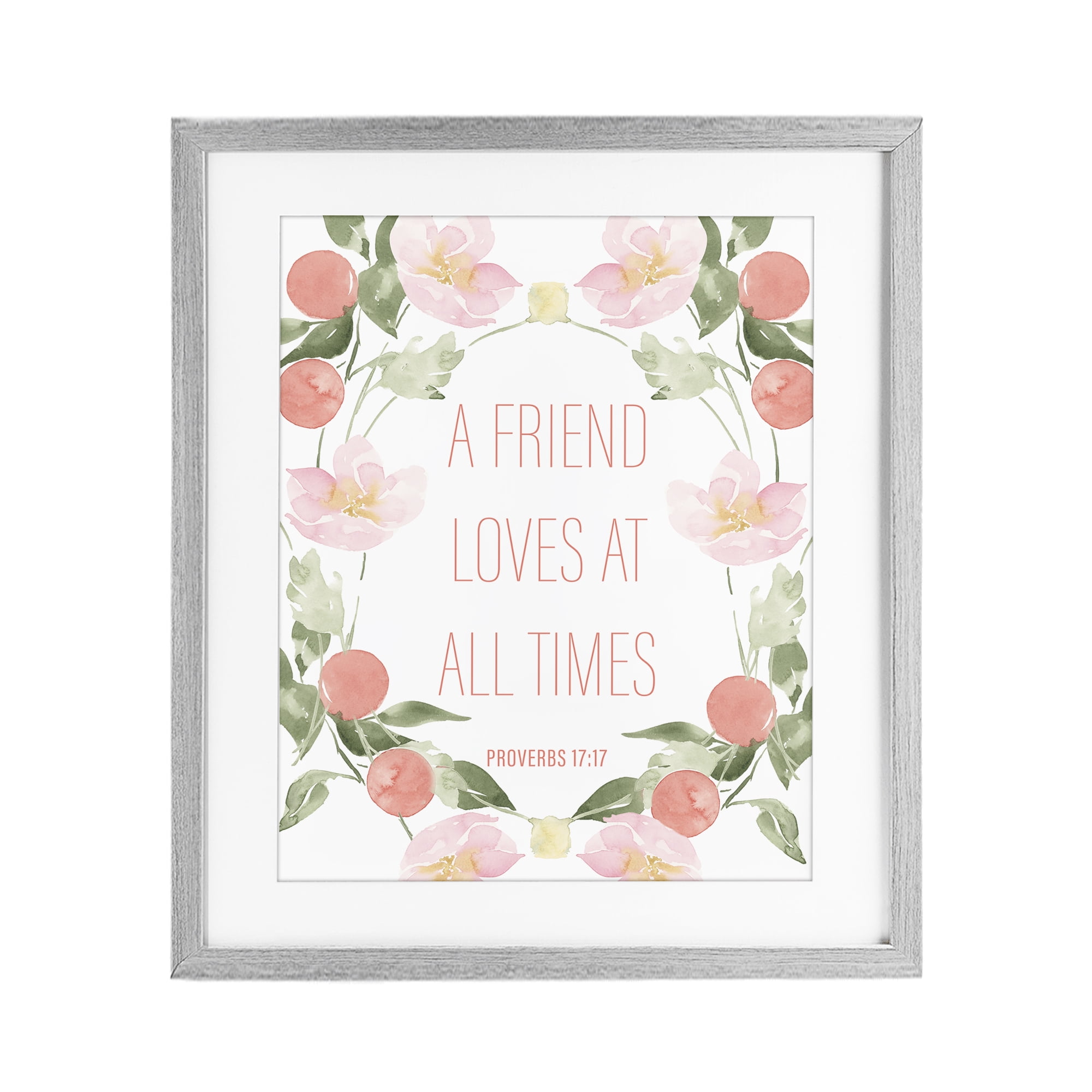 Stupell Industries A Friend Loves At All Times Gray Framed Print Under Glass, design by Lucille Price