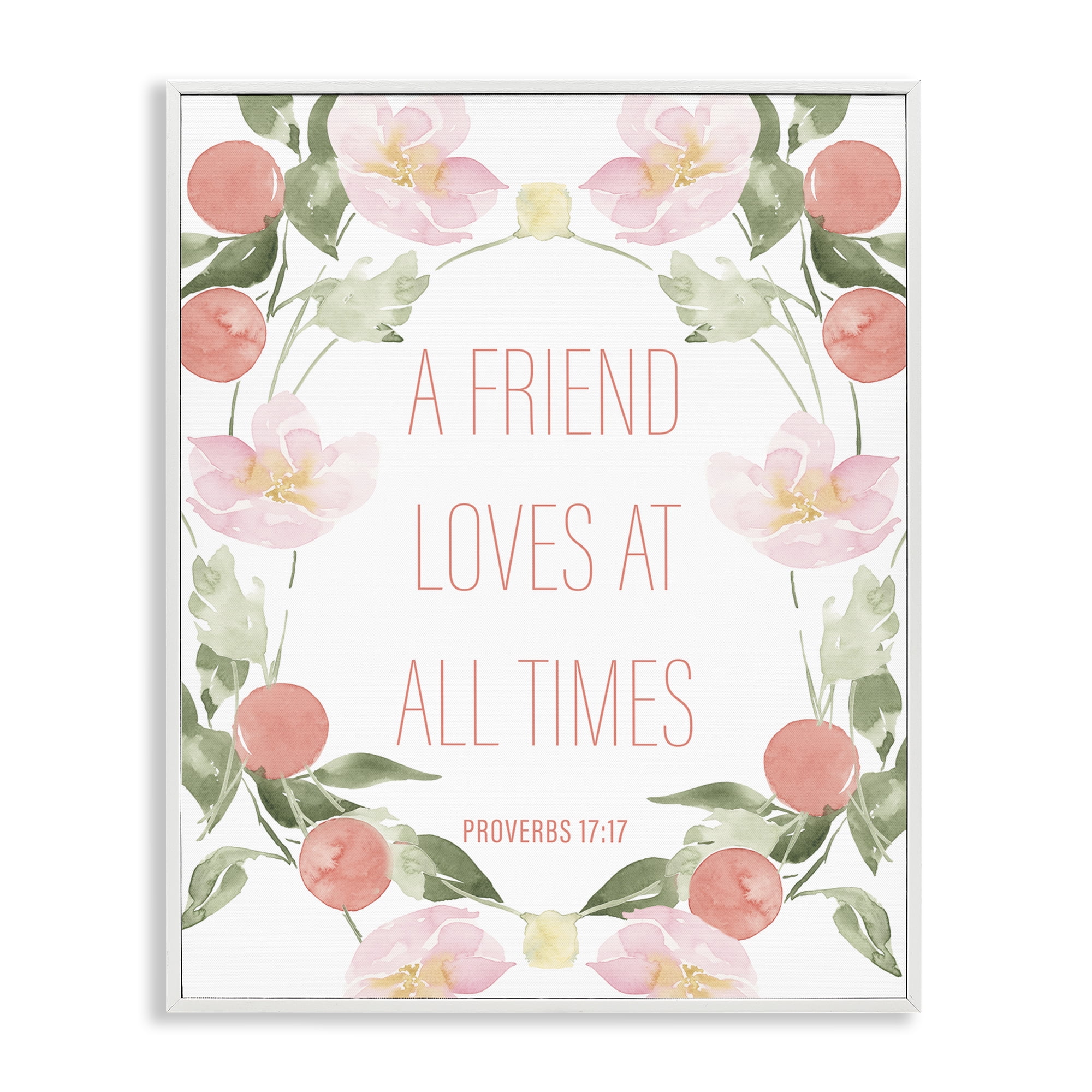 Stupell Industries A Friend Loves At All Times White Framed Giclee Art, design by Lucille Price