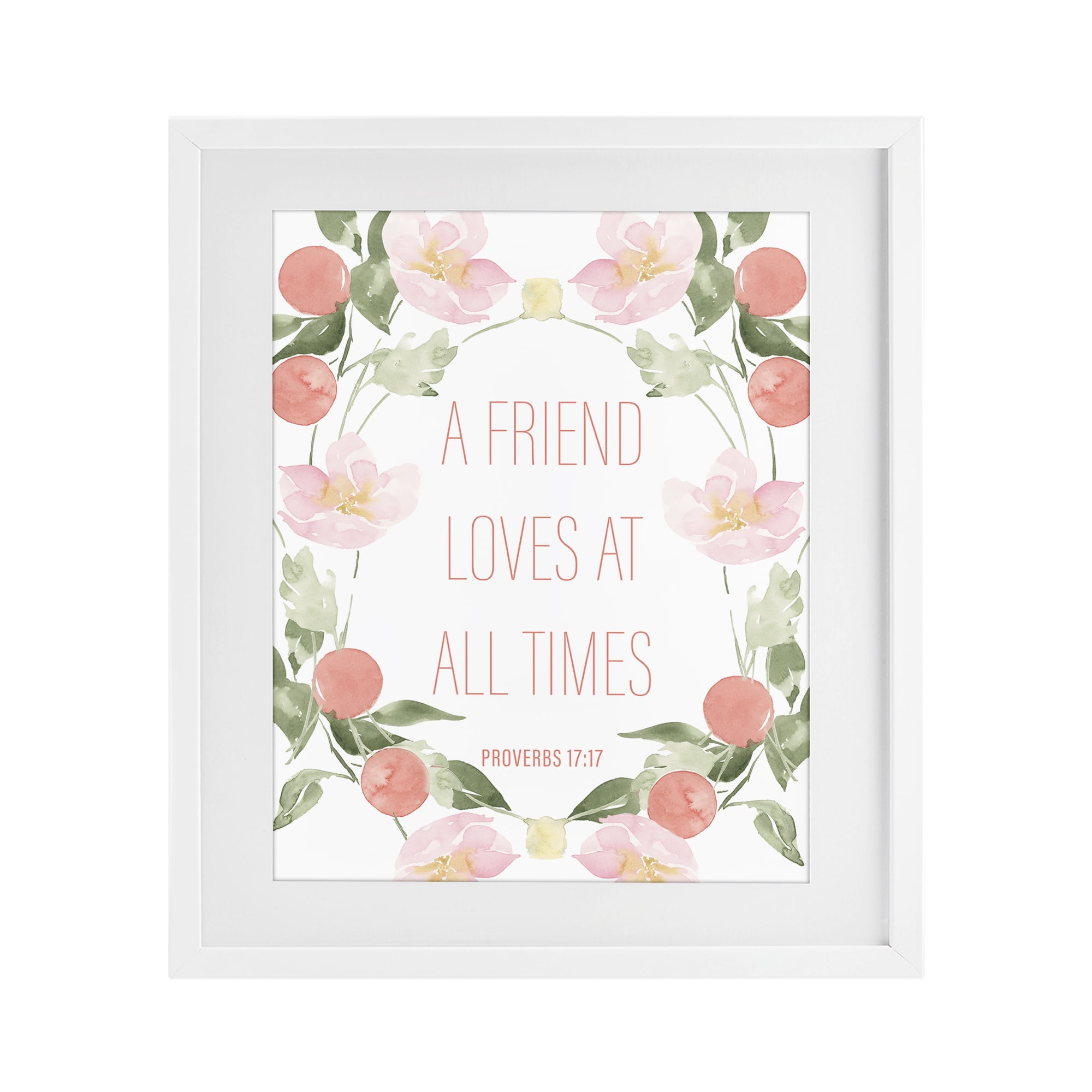 Stupell Industries A Friend Loves At All Times White Framed Print Under Glass, design by Lucille Price