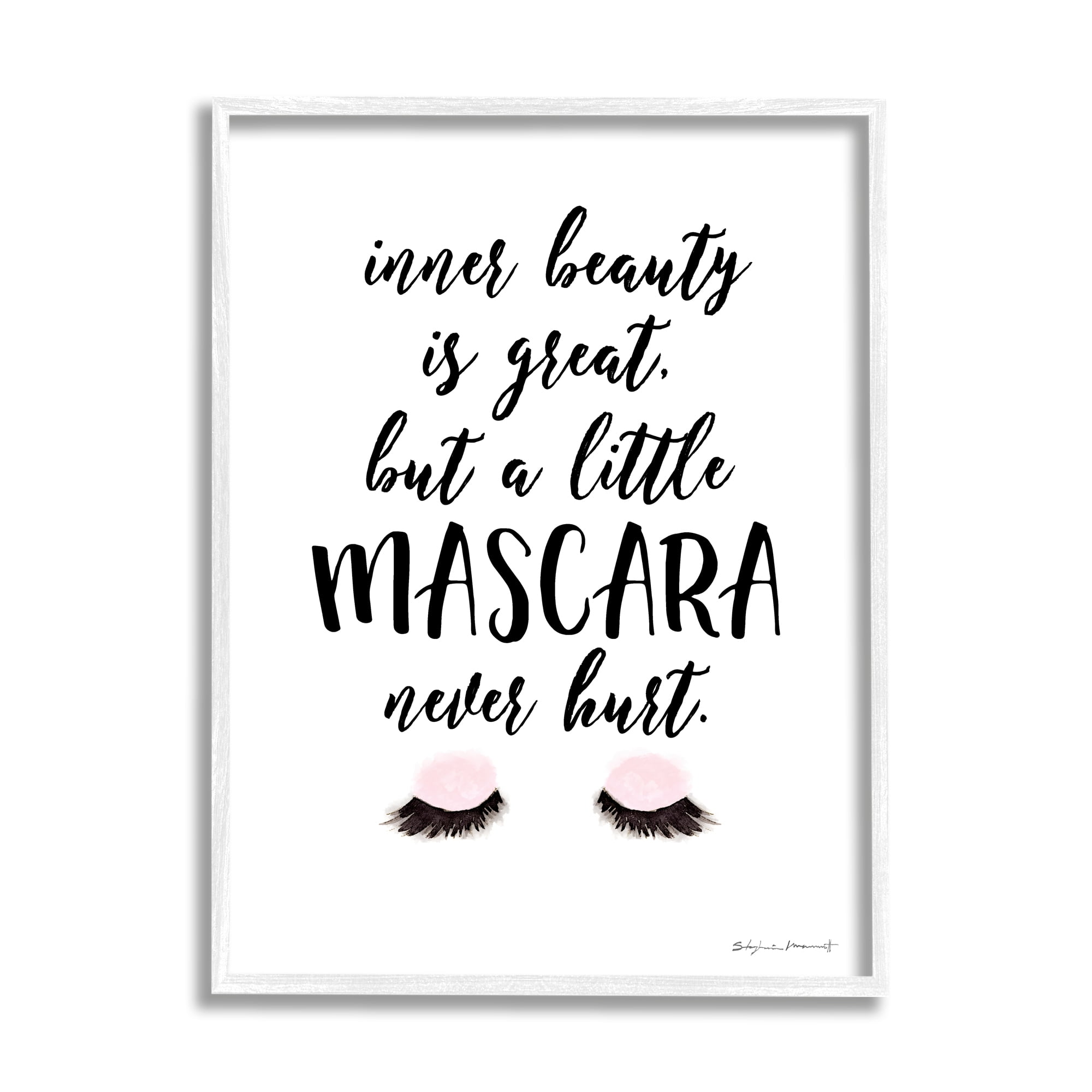 Stupell Industries A Little Mascara Never Hurt Phrase Glam Lashes, 11 x 14, Design by Stephanie Workman Marrott