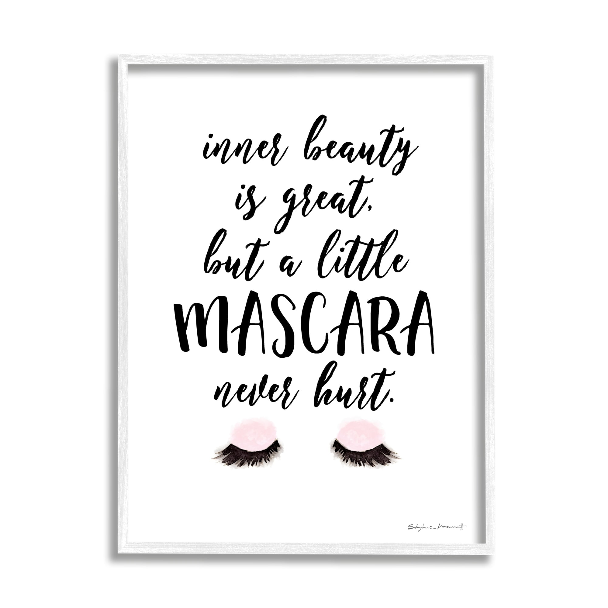 Stupell Industries A Little Mascara Never Hurt Phrase Glam Lashes, 24 x 30, Design by Stephanie Workman Marrott