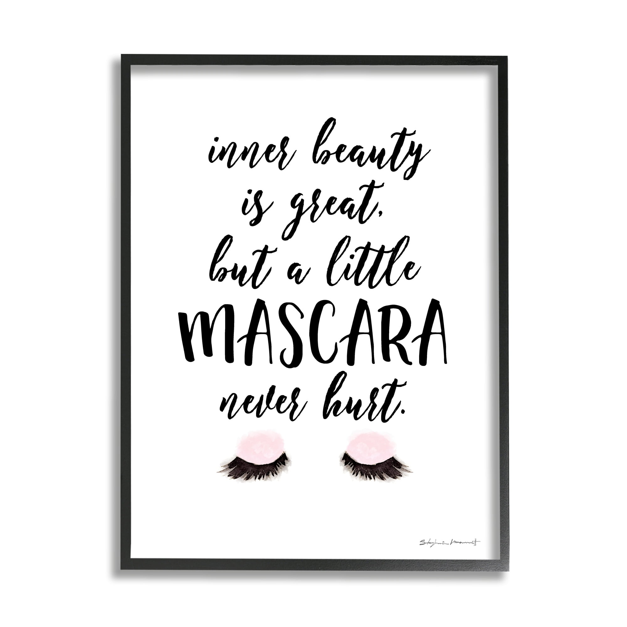 Stupell Industries A Little Mascara Never Hurt Phrase Glam Lashes, 24 x 30, Design by Stephanie Workman Marrott