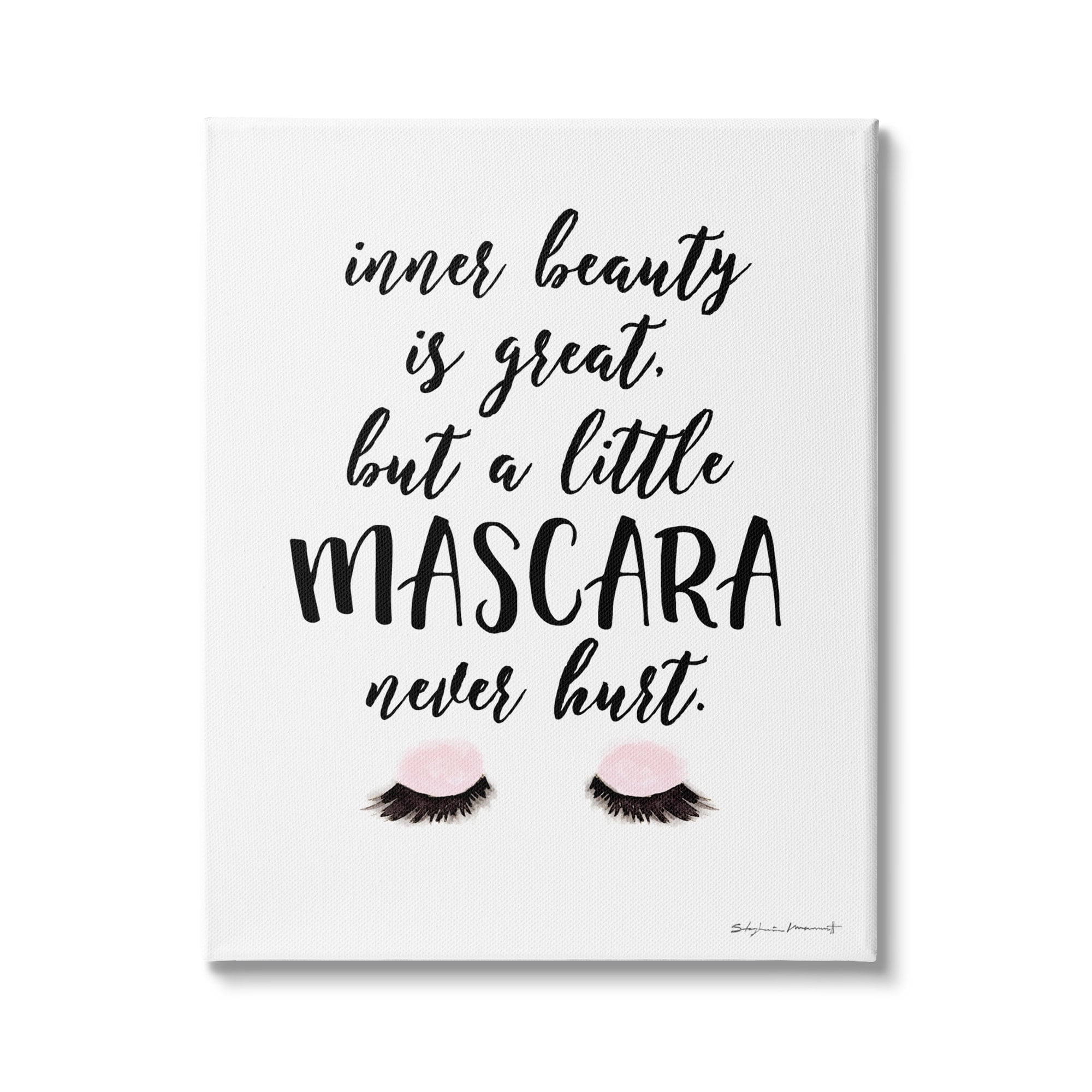 Stupell Industries A Little Mascara Never Hurt Phrase Glam Lashes, 36 x 48, Design by Stephanie Workman Marrott