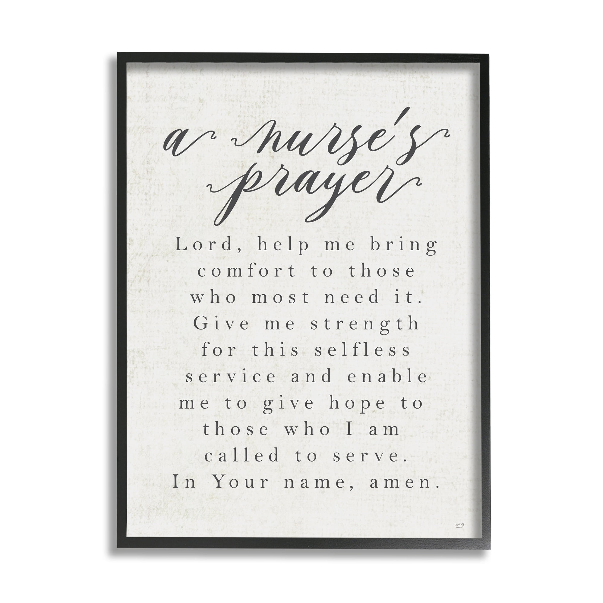 Stupell Industries A Nurse's Prayer Inspirational Office Faith Black Framed by LUX + Me Designs