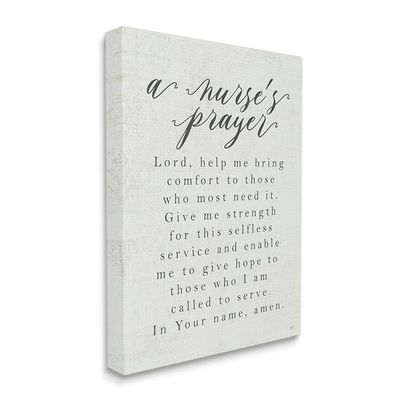 Stupell Industries A Nurse's Prayer Inspirational Office Faith Canvas Wall Art by LUX + Me Designs
