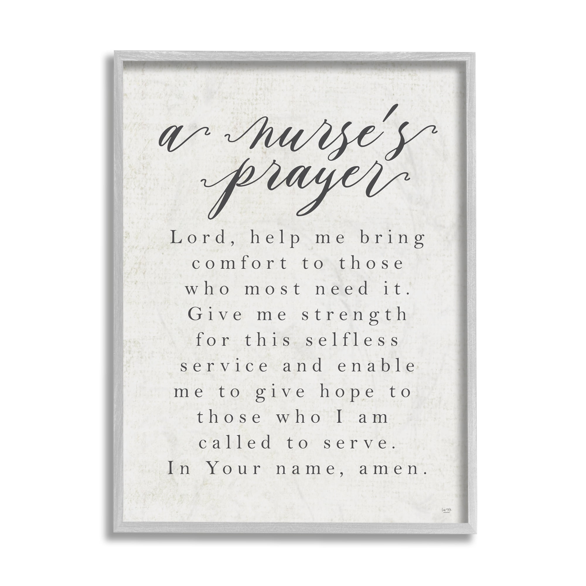 Stupell Industries A Nurse's Prayer Inspirational Office Faith Gray Framed by LUX + Me Designs
