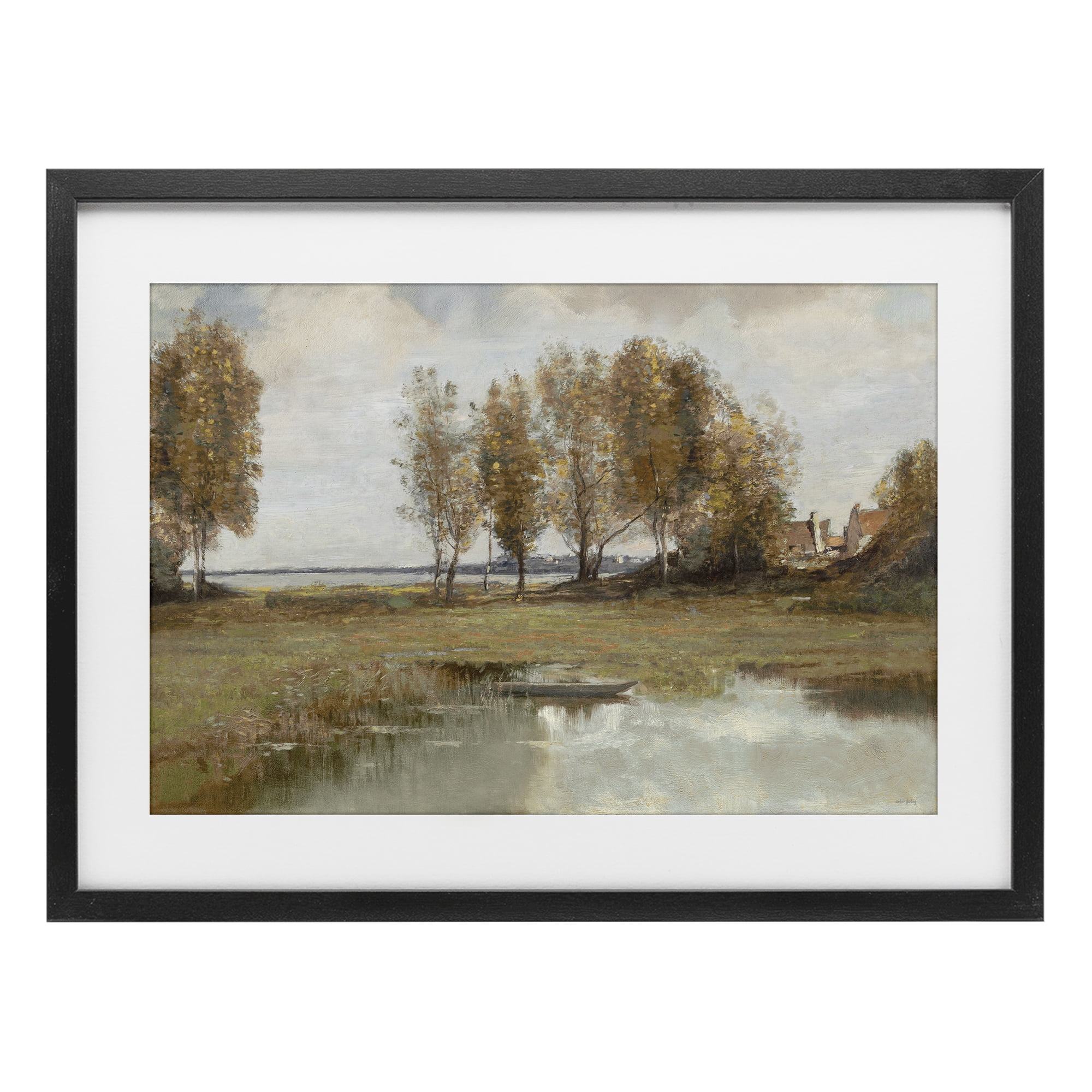 Stupell Industries A Peaceful Spot Landscape Black Framed Print Under Glass, design by Amber Sterling