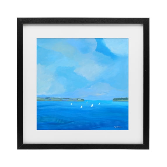 Stupell Industries Rustic Lodge A Perfect Day Seascape Black Framed Print Under Glass, 16 x 16, by Lynn Ericson Fine Art