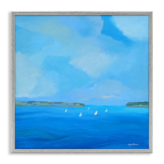 Stupell Industries Rustic Lodge A Perfect Day Seascape Gray Framed Giclee Art, 12 x 12, by Lynn Ericson Fine Art
