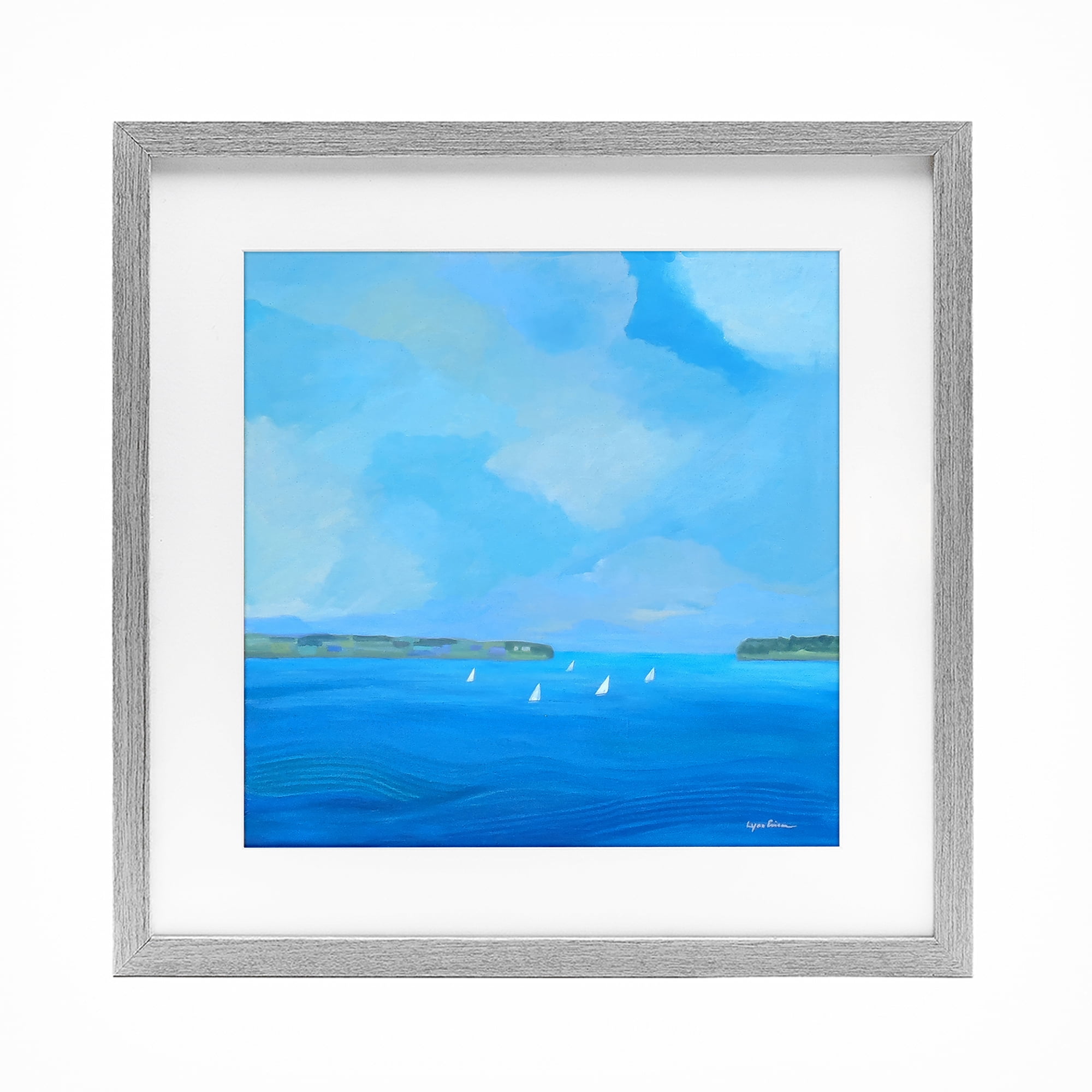 Stupell Industries A Perfect Day Seascape Gray Framed Print Under Glass, design by Lynn Ericson Fine Art