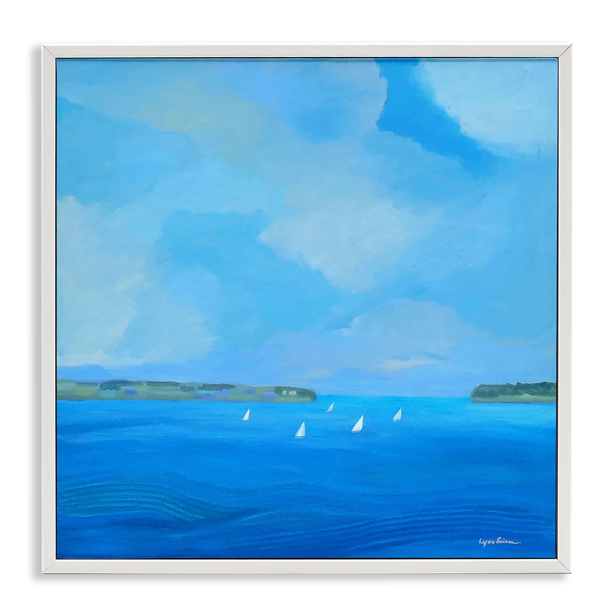 Stupell Industries A Perfect Day Seascape White Framed Giclee Art, design by Lynn Ericson Fine Art