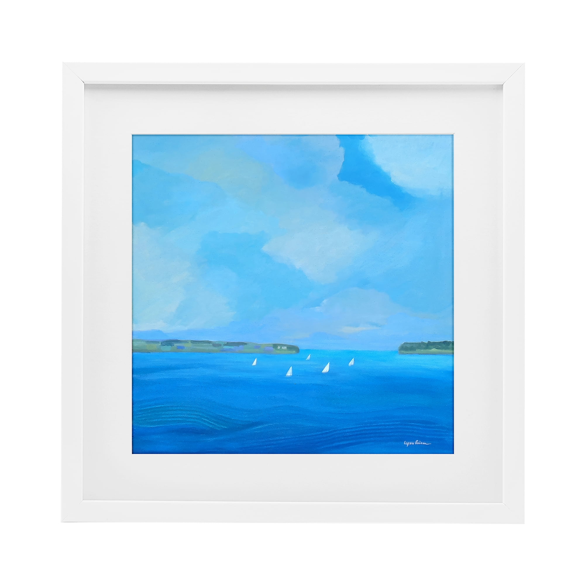 Stupell Industries A Perfect Day Seascape White Framed Print Under Glass, design by Lynn Ericson Fine Art