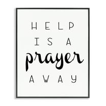 Stupell Industries A Prayer Away Sentiment Religious & Spiritual Painting Black Framed Art Print Wall Art, 11 x 14