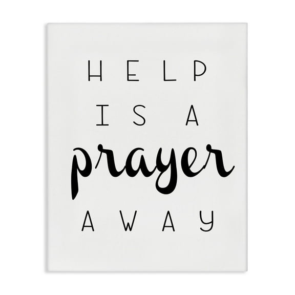 Stupell Industries A Prayer Away Sentiment Religious & Spiritual Painting Wrapped Canvas Art Print Wall Art, 16 x 20