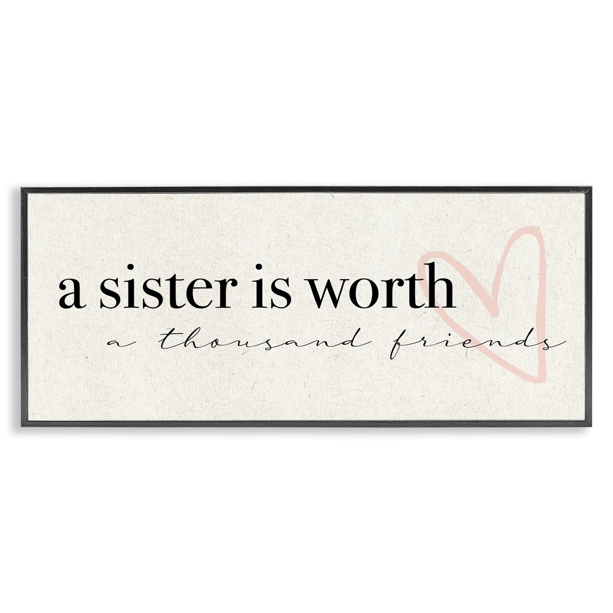 Stupell Industries A Sister is Worth Thousand Friends Phrase Heart, 30 x 13, Design by Daphne Polselli