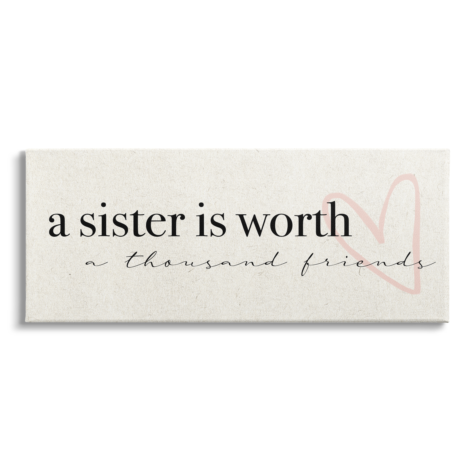 Stupell Industries A Sister is Worth Thousand Friends Phrase Heart 