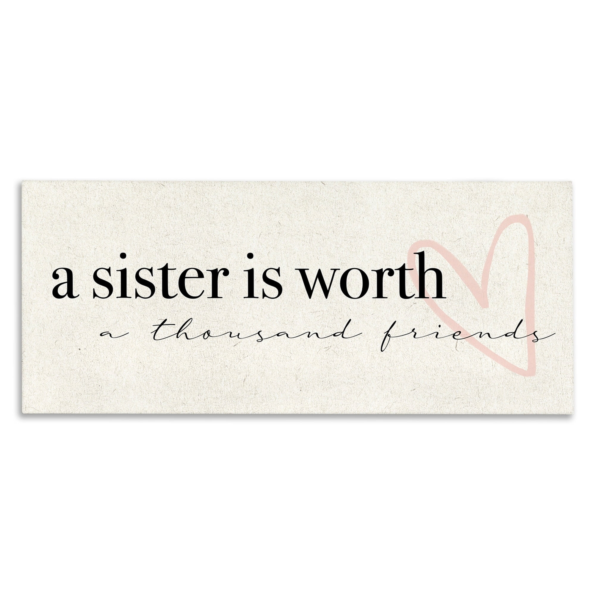 Stupell Industries A Sister is Worth Thousand Friends Phrase Heart, 40 x 17, Design by Daphne Polselli