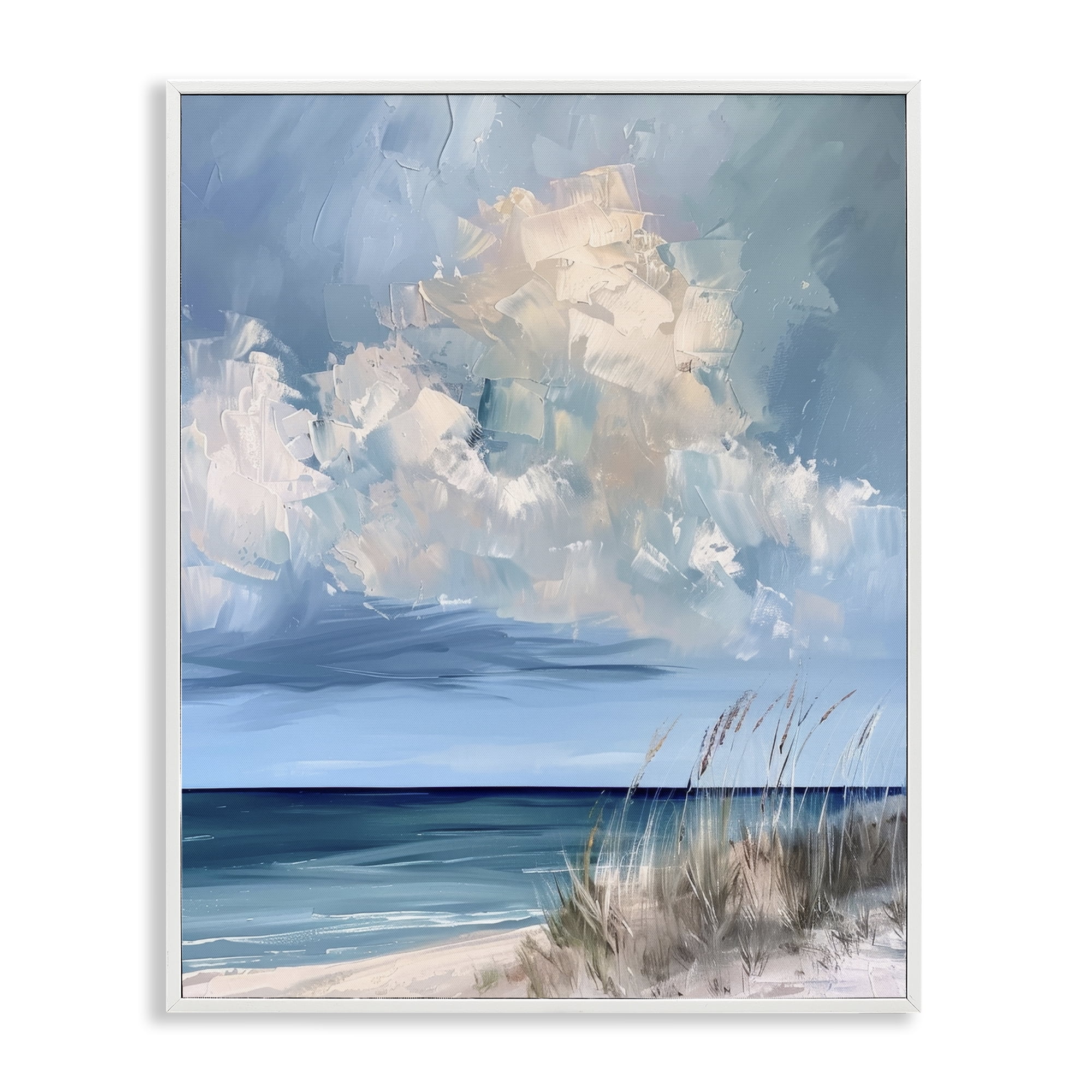 Stupell Industries A Storm Is Coming on Beach White Framed Giclee Art, design by Petal Prints Design