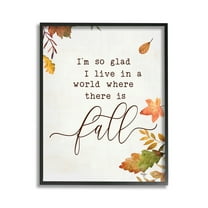 Stupell Industries A World With Fall Botanical & Floral Painting Black Framed Art Print Wall Art, 11 x 14