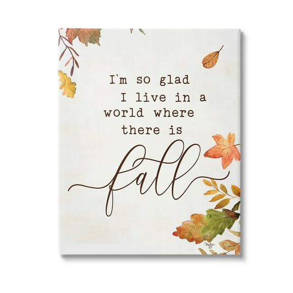 Stupell Industries A World With Fall Botanical & Floral Painting Gallery Wrapped Canvas Art Print Wall Art, 16 x 20