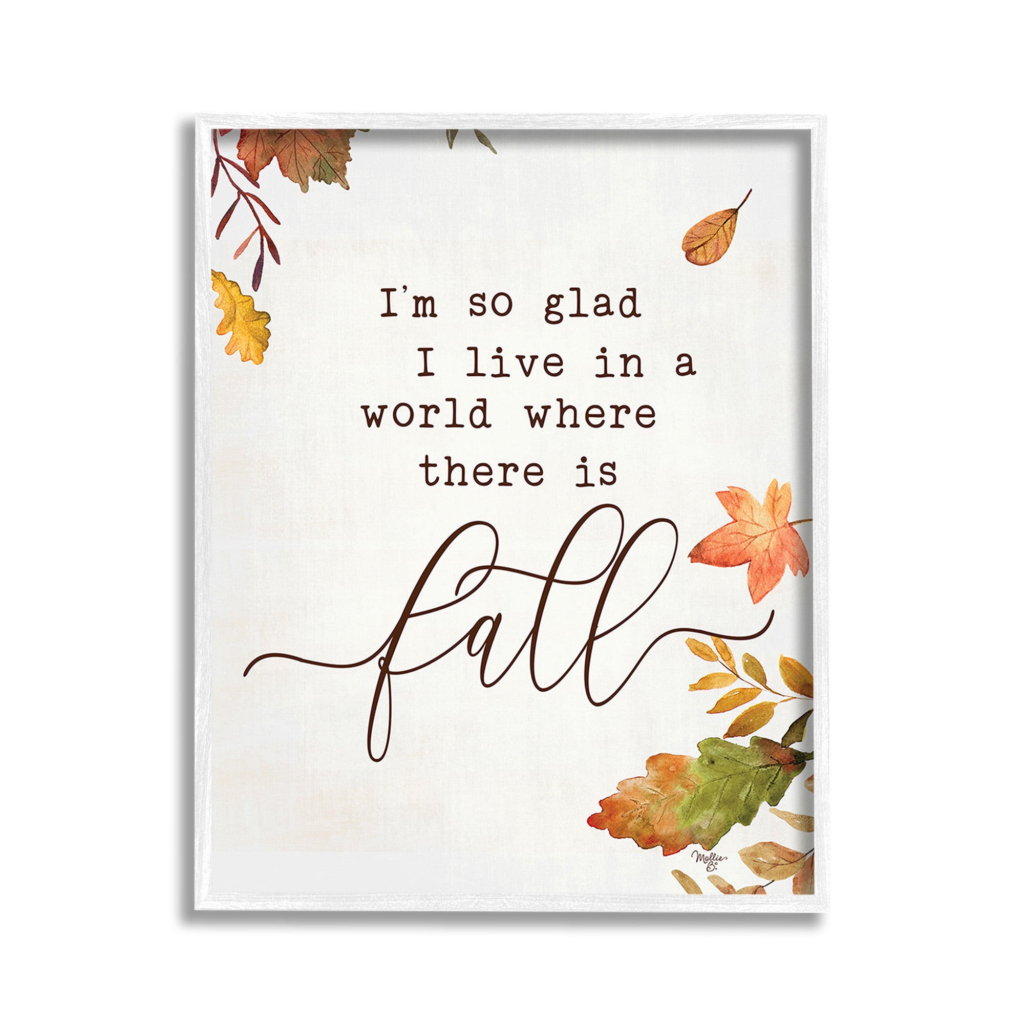 Stupell Industries A World With Fall Botanical & Floral Painting White Framed Art Print Wall Art, 11 x 14