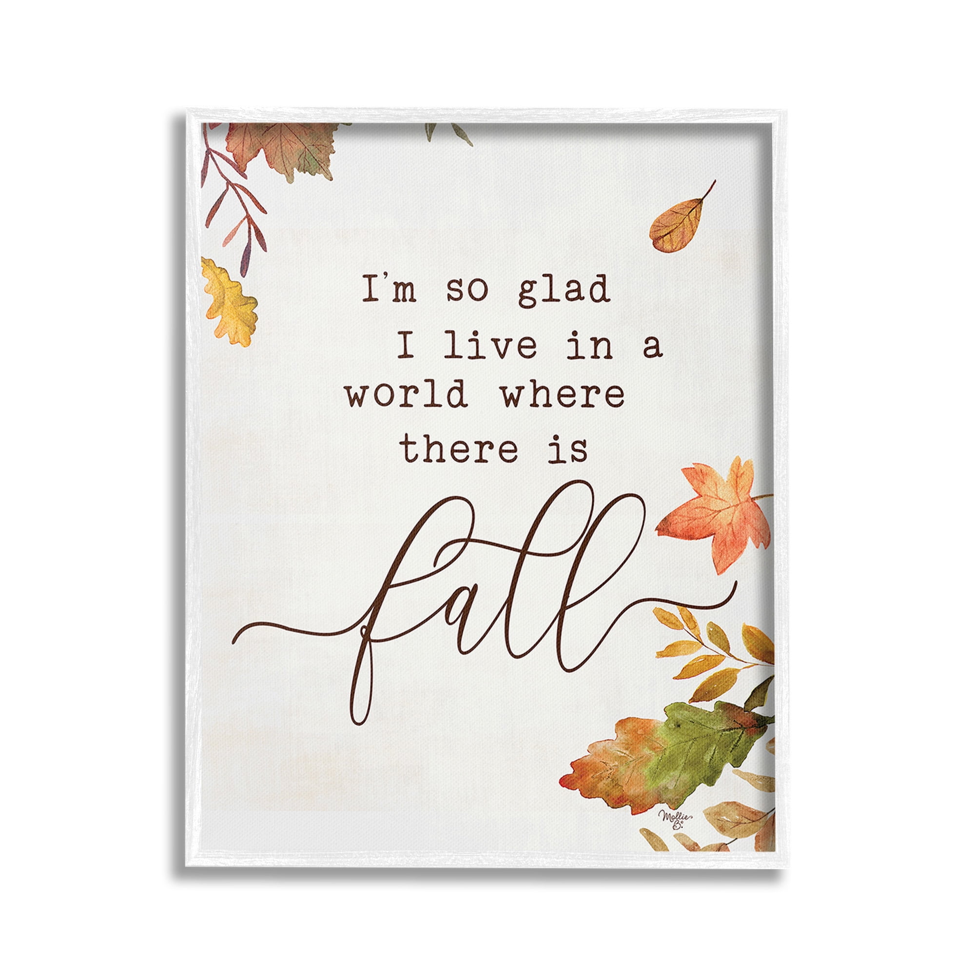 Stupell Industries A World With Fall Botanical & Floral Painting White Framed Art Print Wall Art, 24 x 30