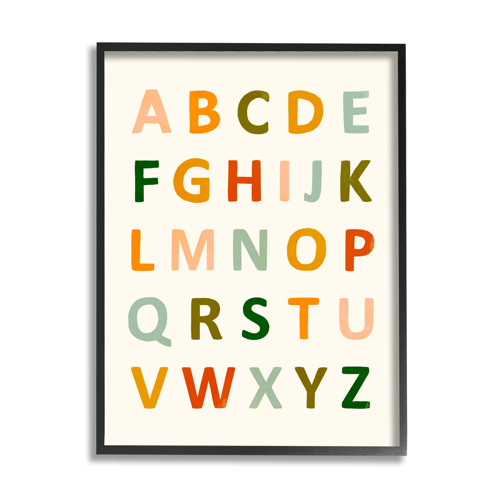 Stupell Industries ABC Letter Chart Soft Terracotta Earth Tone Alphabet, 11 x 14, Design by Victoria Borges