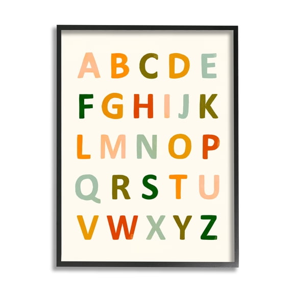 Stupell Industries ABC Letter Chart Soft Terracotta Earth Tone Alphabet, 11 x 14, Design by Victoria Borges