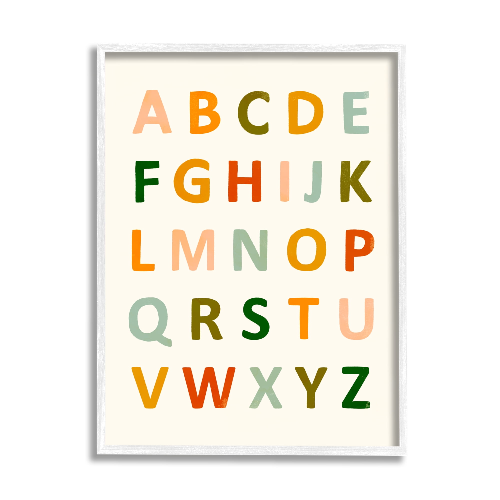 Stupell Industries ABC Letter Chart Soft Terracotta Earth Tone Alphabet, 11 x 14, Design by Victoria Borges
