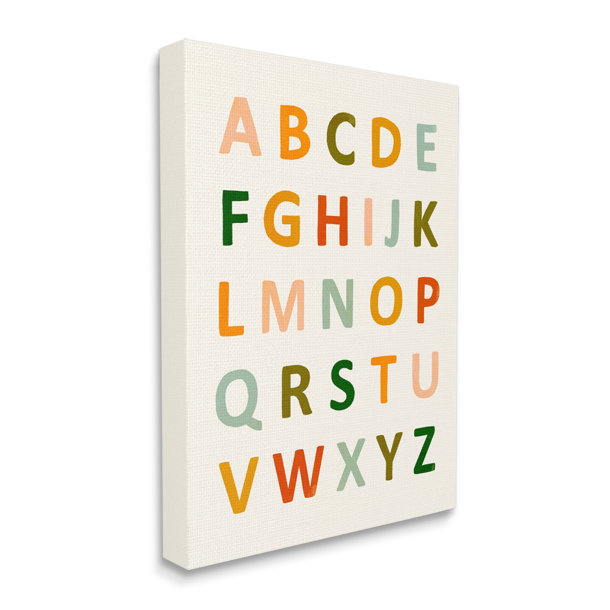 Stupell Industries ABC Letter Chart Soft Terracotta Earth Tone Alphabet, 16 x 20, Design by Victoria Borges