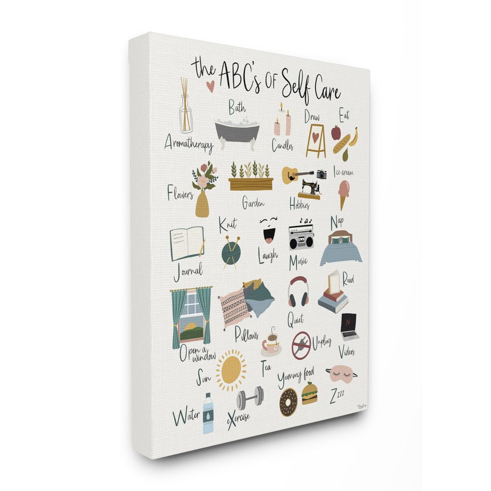 Stupell Industries ABC's of Self Care Adult Relaxation Alphabet Canvas