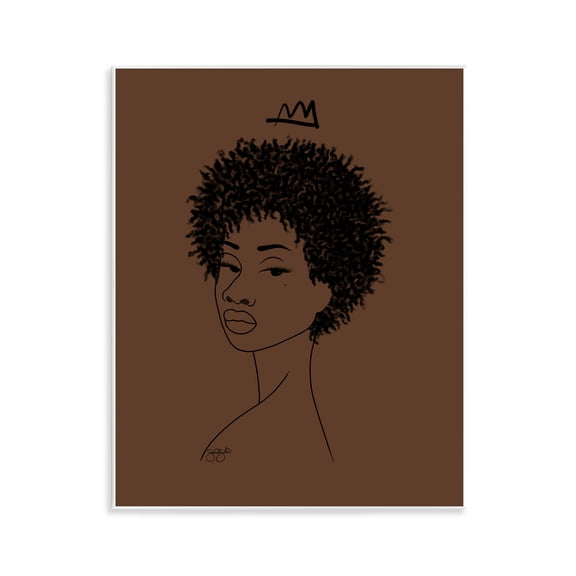 Stupell Industries Aaliyah with Crown Portrait Wall Plaque Art design by Sierra Siler, 14 x 11