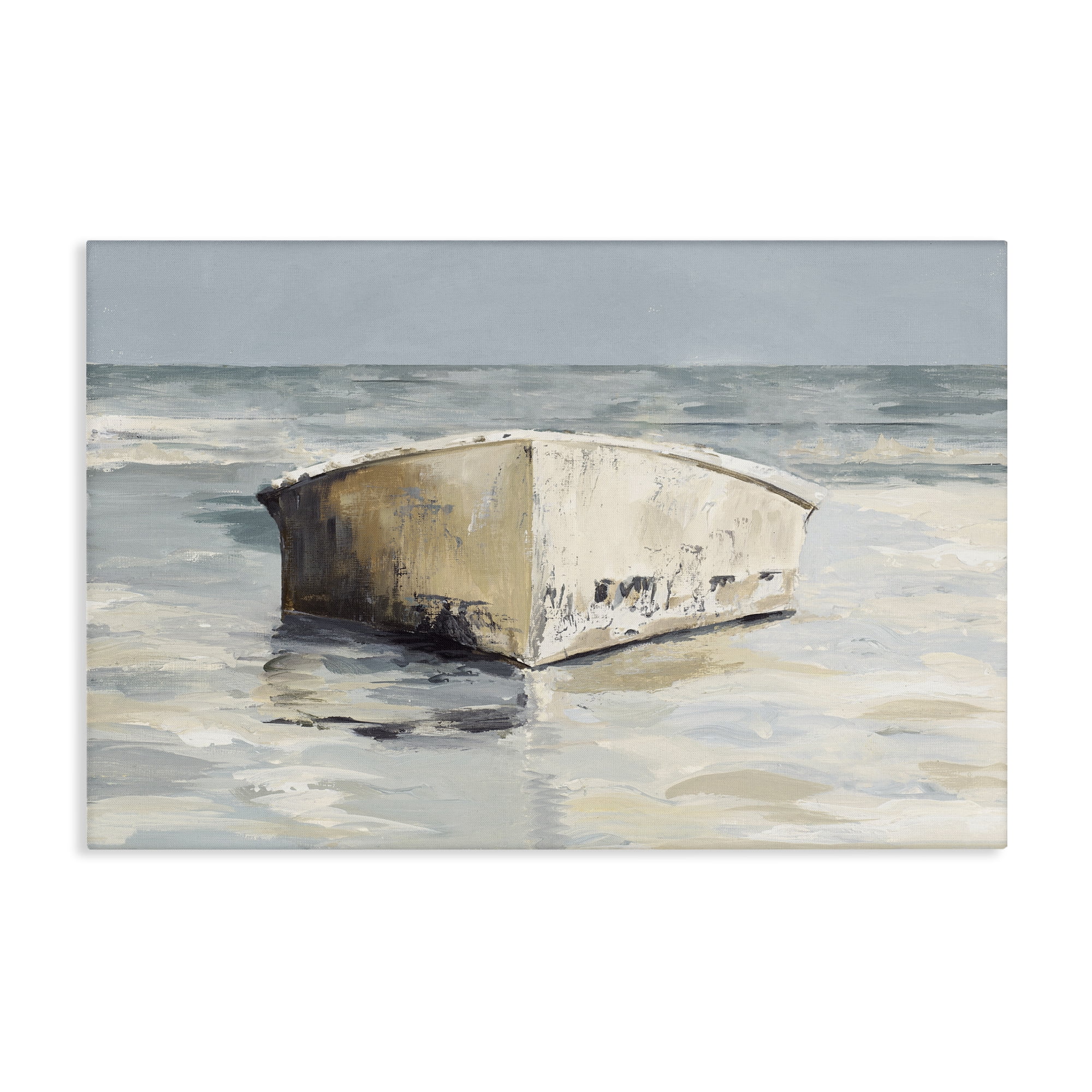 Stupell Industries Abandoned Boat Hull Transportation Painting Gallery Wrapped Canvas Art Print Wall Art, 24 x 16
