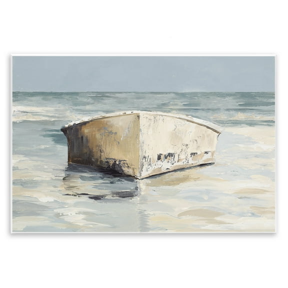 Stupell Industries Abandoned Boat Hull Transportation Painting Unframed Art Print Wall Art, 15 x 10