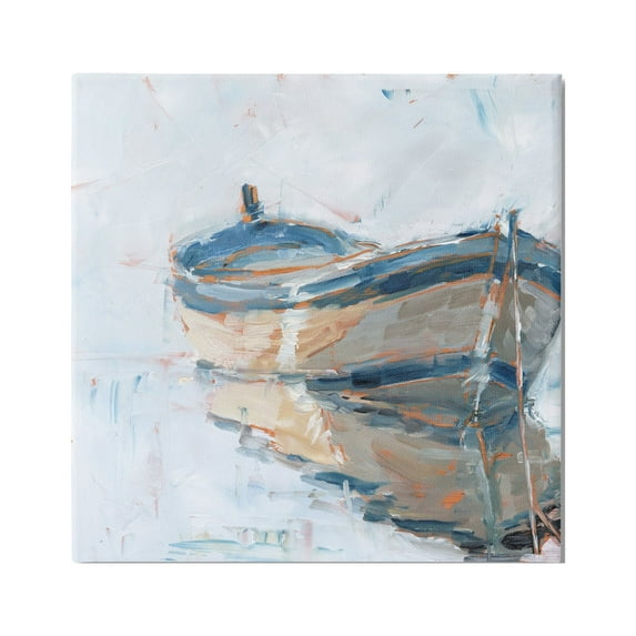 Stupell Industries Abandoned Paddling Watercraft Quiet Icy Ocean,17 x 17, Design by Ethan Harper