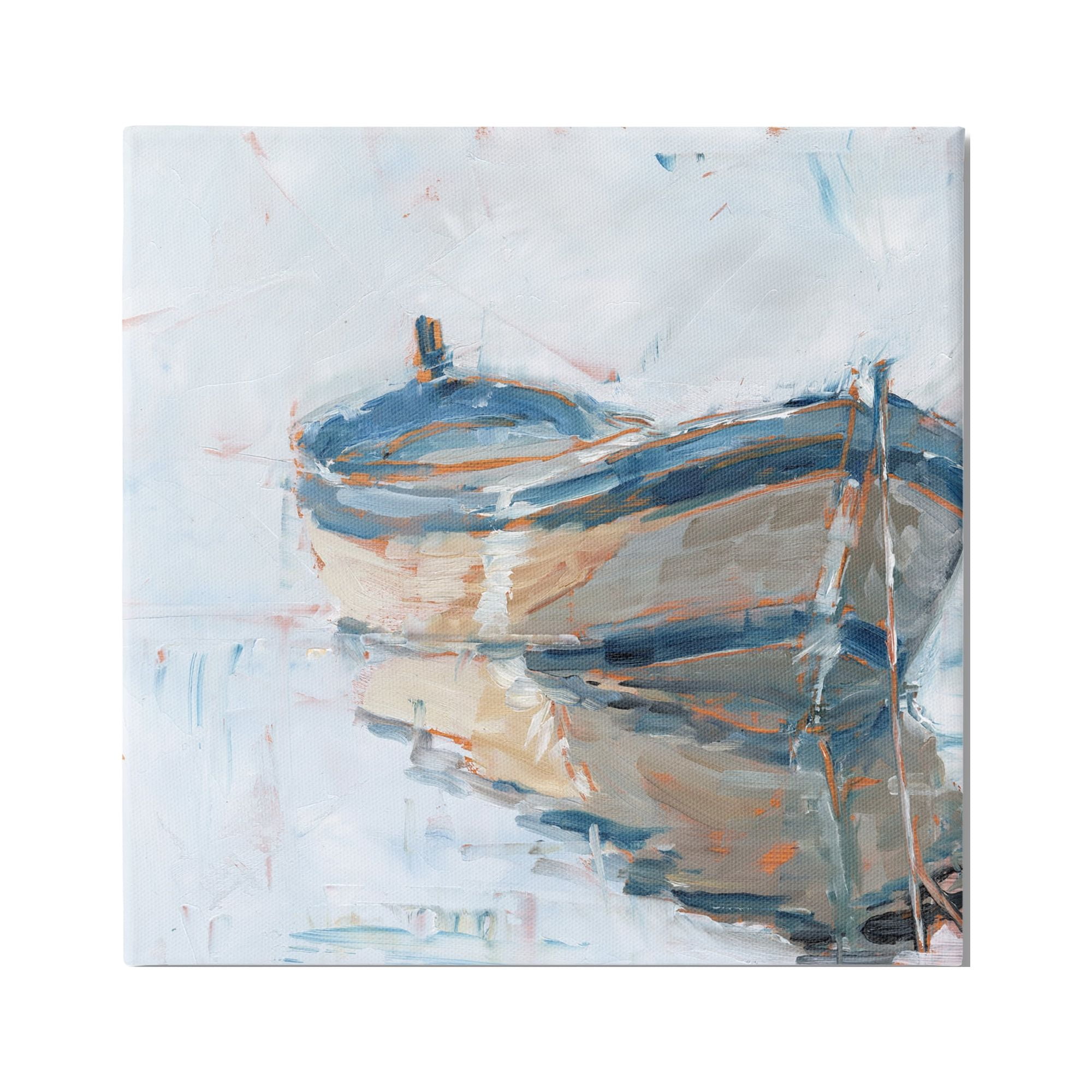 Stupell Industries Abandoned Paddling Watercraft Quiet Icy Ocean,36 x 36, Design by Ethan Harper