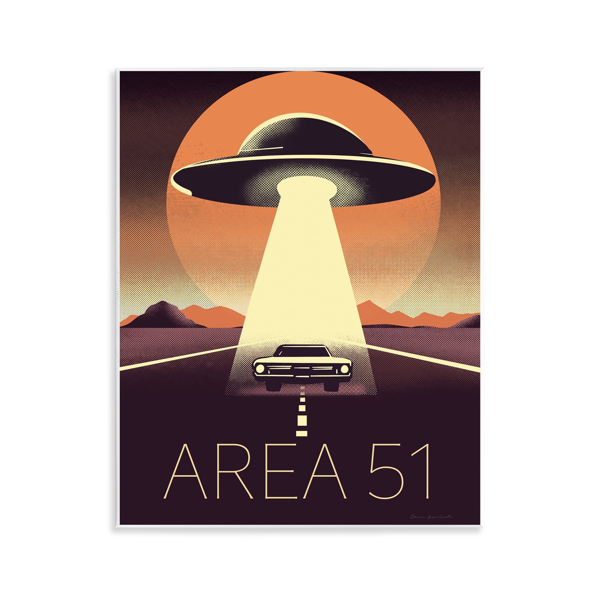 Stupell Industries Abduction On The Road Wall Plaque Art, design by Omar Escalante