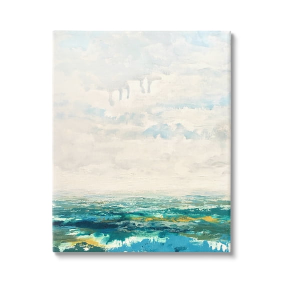 Stupell Industries Abstract Aerial Landscape Fluffy Clouds Distant Fields Painting Gallery Wrapped Canvas Print Wall Art, Design by Claire Cormany