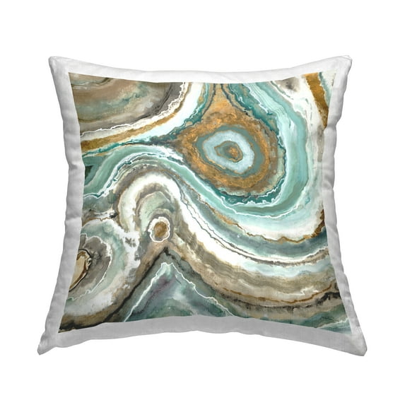 Stupell Industries Abstract Agate Geode Pattern Square Decorative Printed Throw Pillow, 18 x 18
