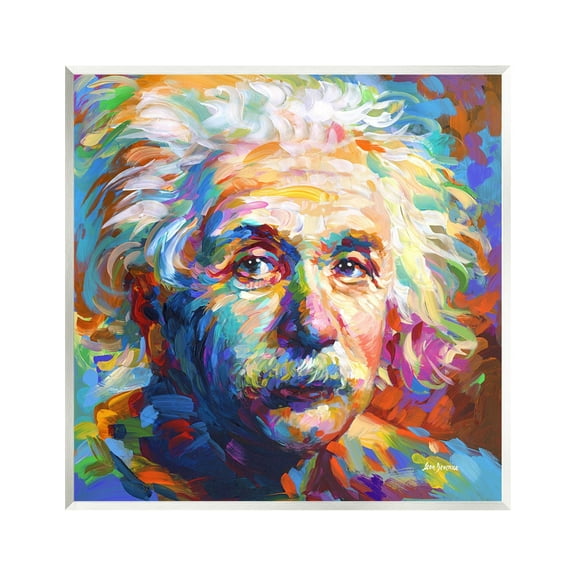 Stupell Industries Abstract Albert Einstein Portrait Abstract Painting Unframed Art Print Wall Art, 12 x 12