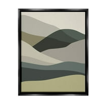 Stupell Industries Abstract Alternating Hills Landscape Painting Black Floater Framed Canvas Art Print Wall Art, 17 x 21
