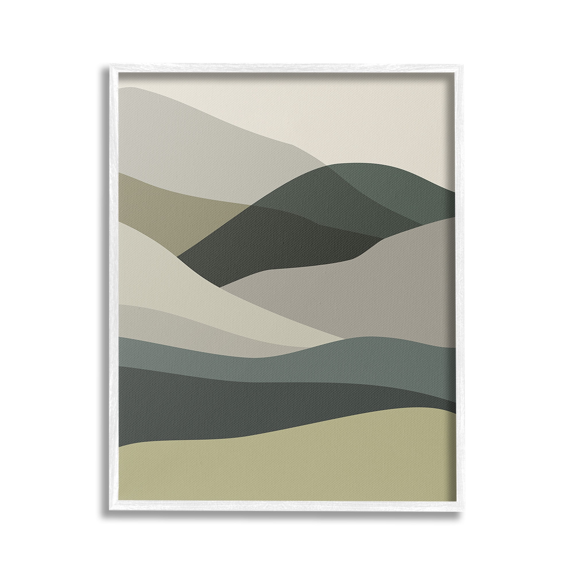 Stupell Industries Abstract Alternating Hills Landscape Painting White Framed Art Print Wall Art, 24 x 30