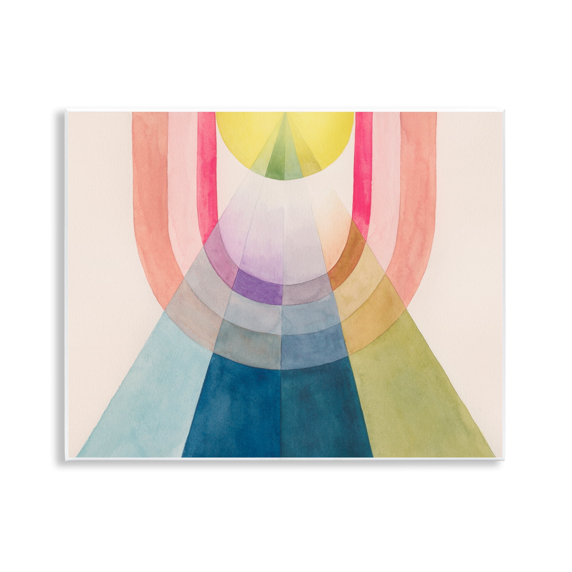 Stupell Industries Abstract Arches & Rays Abstract Painting Unframed Art Print Wall Art, 14 x 11