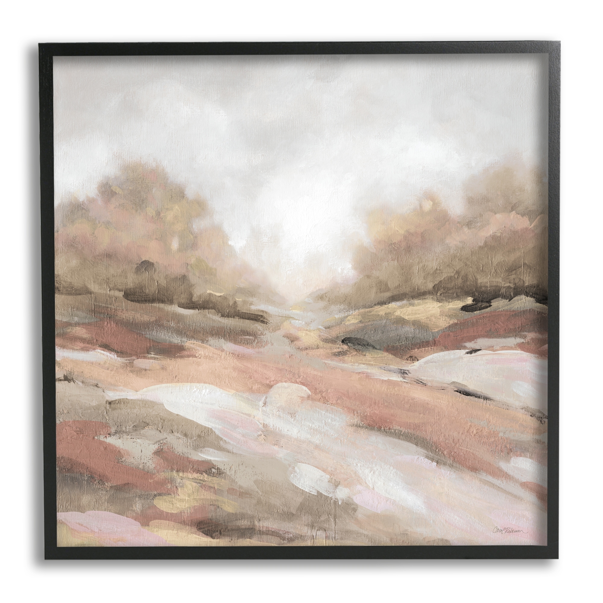 Stupell Industries Abstract Arid Desert Vegetation Hills Landscape Painting Painting Black Framed Art Print Wall Art, Design by Carol Robinson