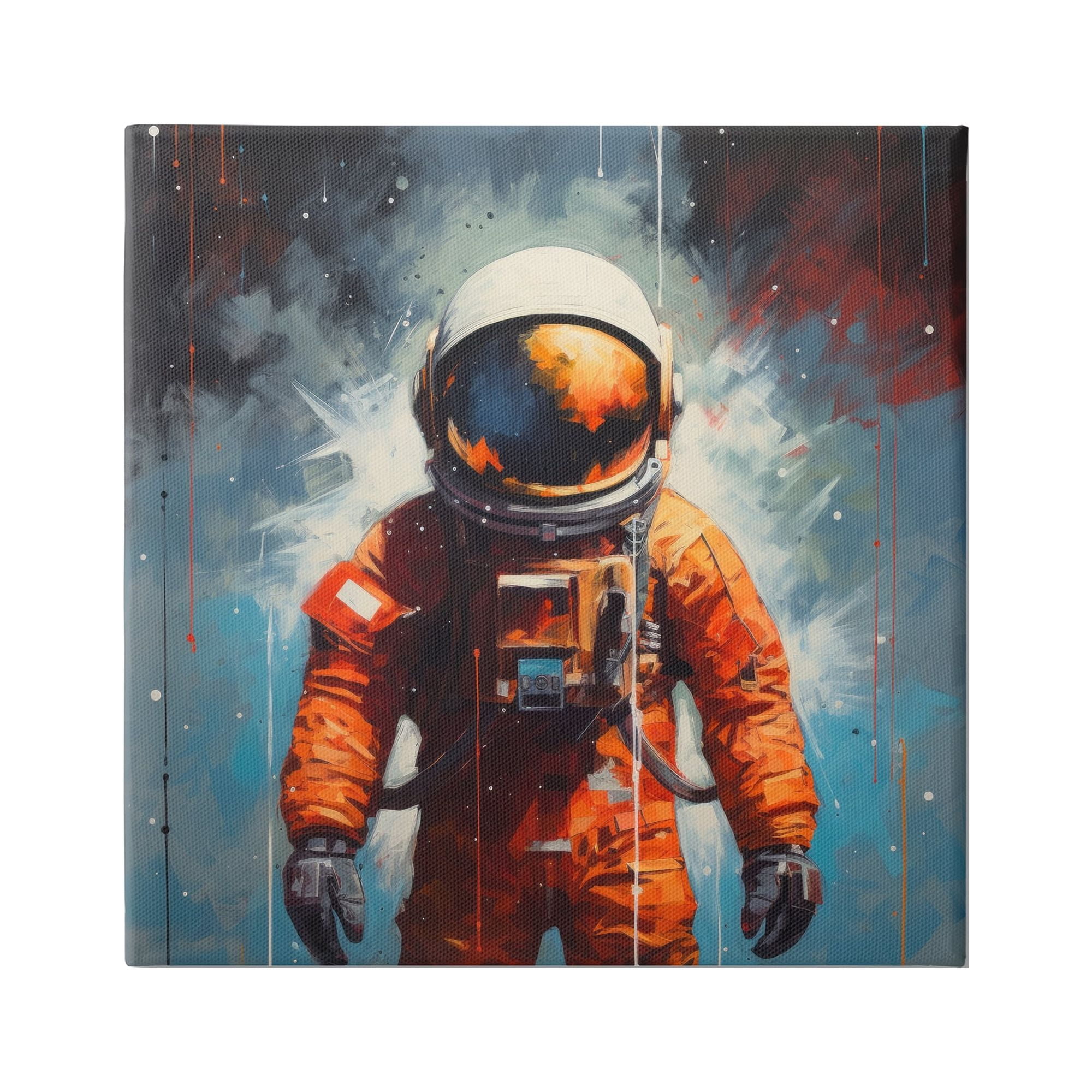Stupell Industries Abstract Astronaut Portrait Abstract Painting Gallery Wrapped Canvas Art Print Wall Art, 36 x 36