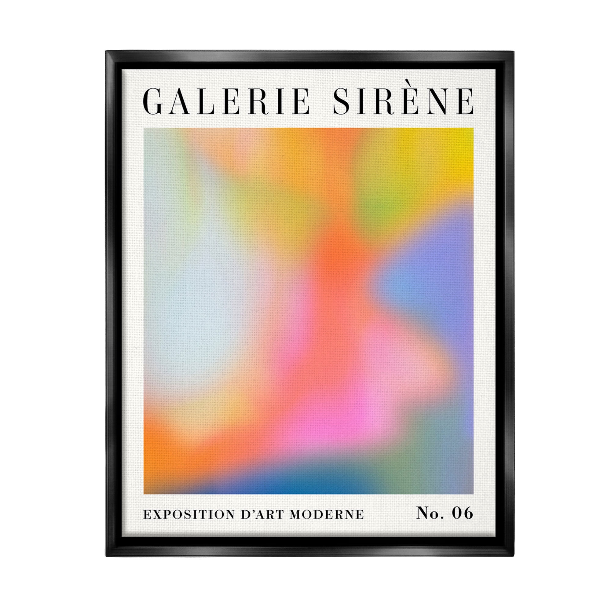 Stupell Industries Abstract Aurora Pattern Abstract Painting Black Floater Framed Canvas Art Print Wall Art, 25 x 31