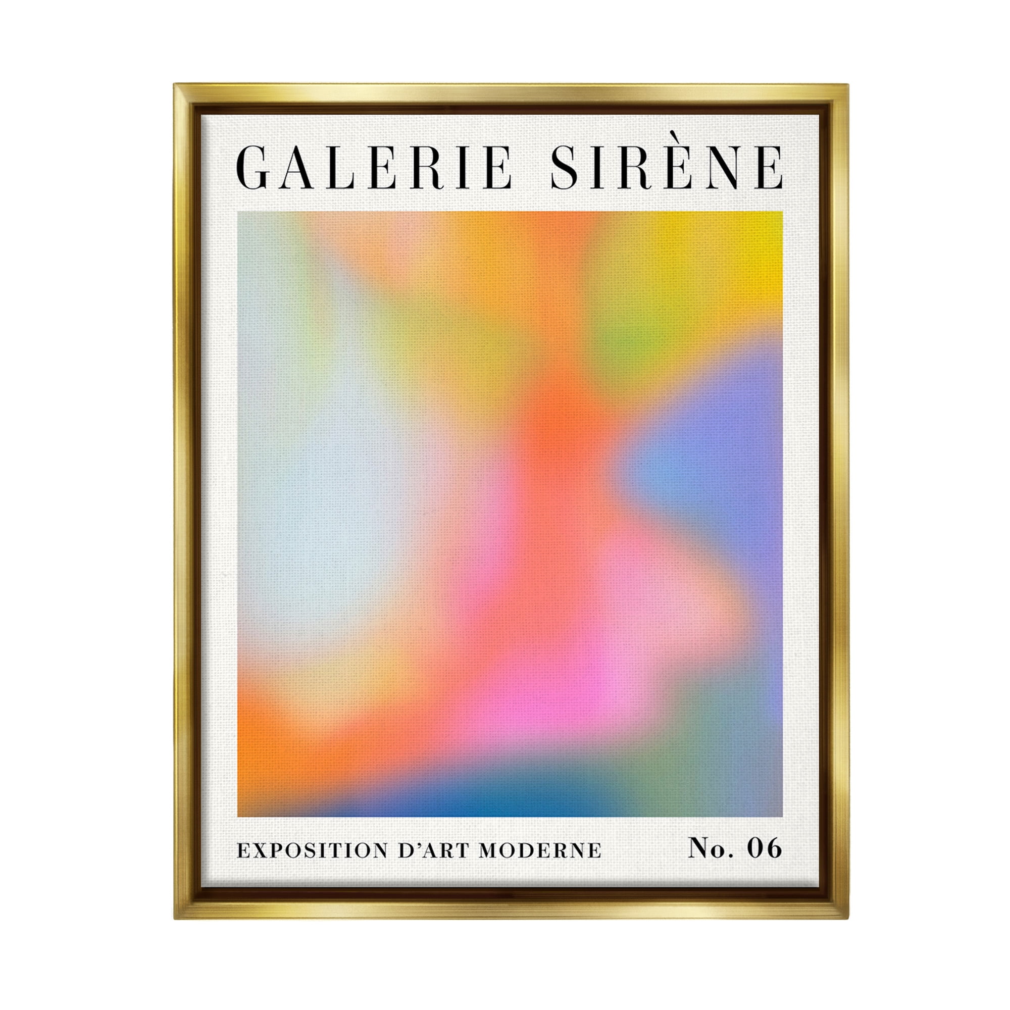 Stupell Industries Abstract Aurora Pattern Abstract Painting Gold Floater Framed Canvas Art Print Wall Art, 17 x 21