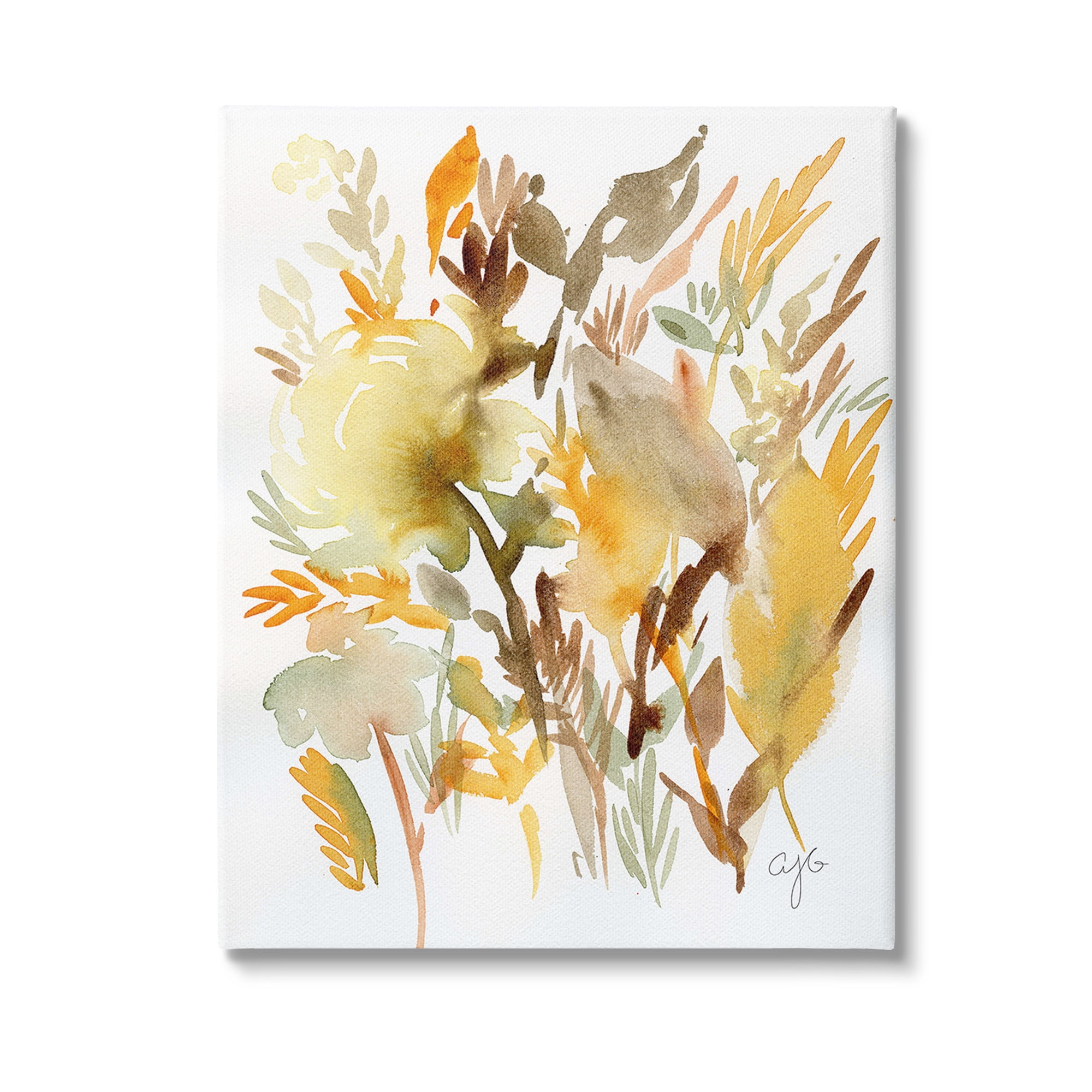 Stupell Industries Abstract Autumnal Foliage Botanical & Floral Painting Gallery Wrapped Canvas Art Print Wall Art, 30 x 40
