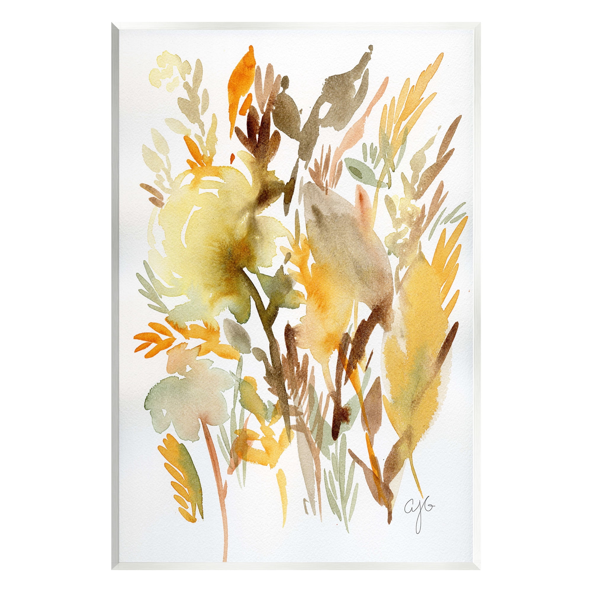 Stupell Industries Abstract Autumnal Foliage Botanical & Floral Painting Unframed Art Print Wall Art, 13 x 19